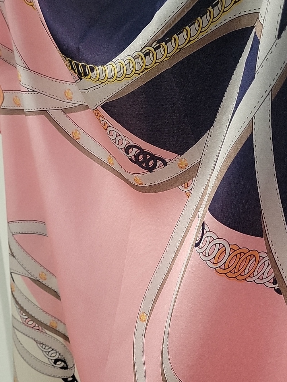 Silk Equestrian Themed Rectangular Scarf